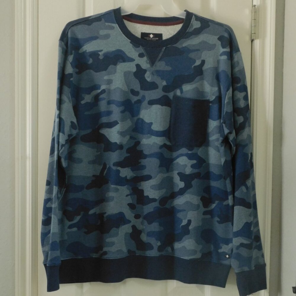 RUSSELL SIMMONS Men’s X-Large Sweatshirt Blue Camo NWT
